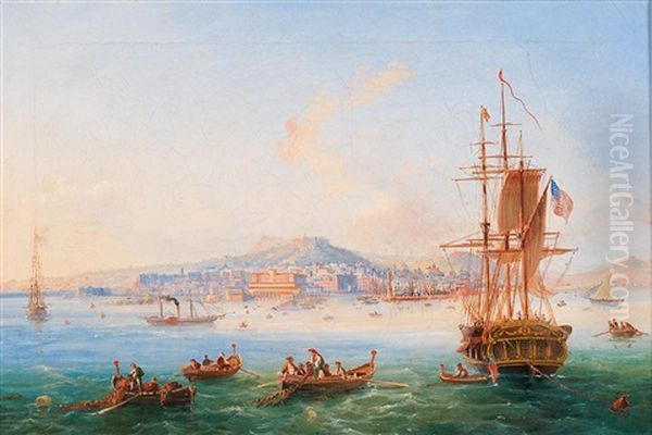 The Bay Of Naples Oil Painting by Salvatore Candido