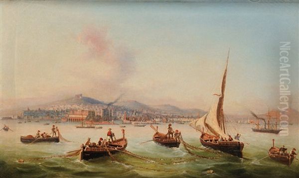 Pecheurs Dans La Baie De Naples Oil Painting by Salvatore Candido