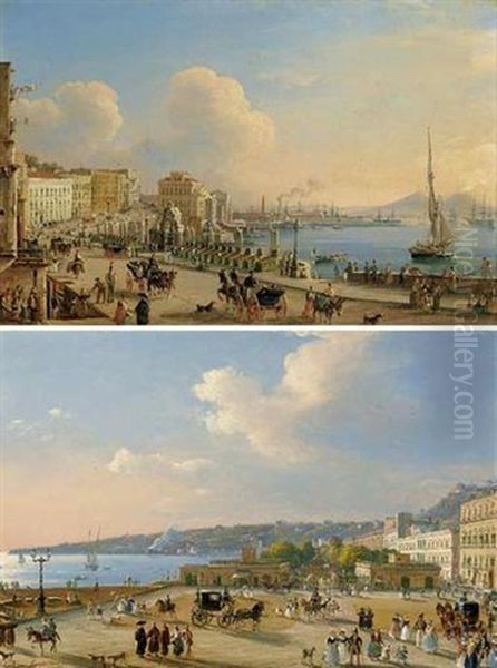 The Port At Naples Oil Painting by Salvatore Candido