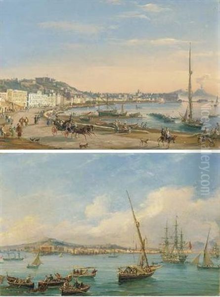 The Port At Naples Oil Painting by Salvatore Candido