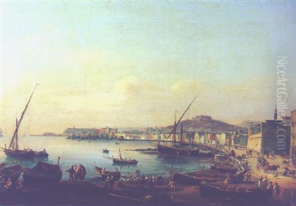 Veduta Di Napoli Dal Carmine Oil Painting by Salvatore Candido