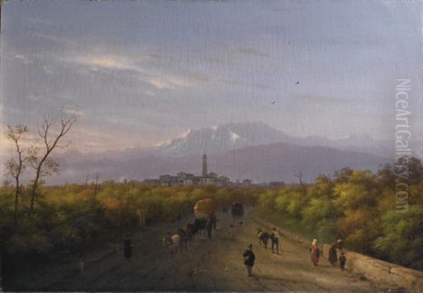 Paesaggio Con Viandanti Oil Painting by Giuseppe Canella I