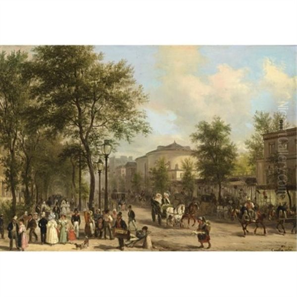 Paris: The Grands Boulevards Oil Painting by Giuseppe Canella I