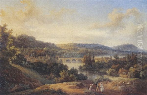 Vue De Saint-cloud Prise De Meudon Oil Painting by Giuseppe Canella I