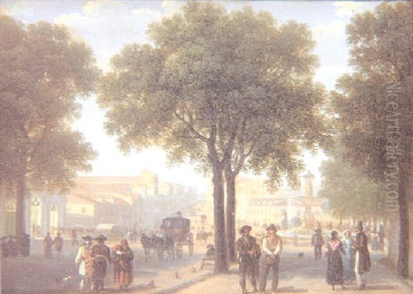 Vista De Madrid Desde El Principio De La Calle Serrano Oil Painting by Giuseppe Canella I