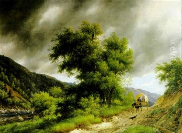 Landskap Med Hastkarra Oil Painting by Giuseppe Canella I