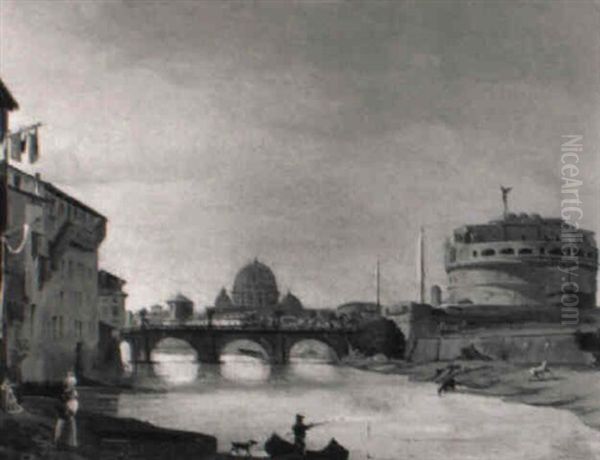 Castel Sant'angelo Oil Painting by Giuseppe Canella I