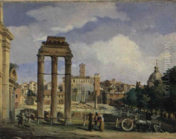 Veduta Del Campidoglio Dal Foro by Giuseppe Canella I