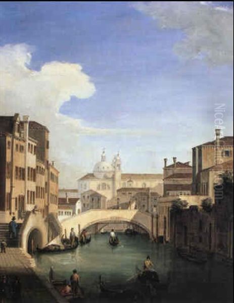 Il Rio Dei Greci Oil Painting by Giuseppe Canella I