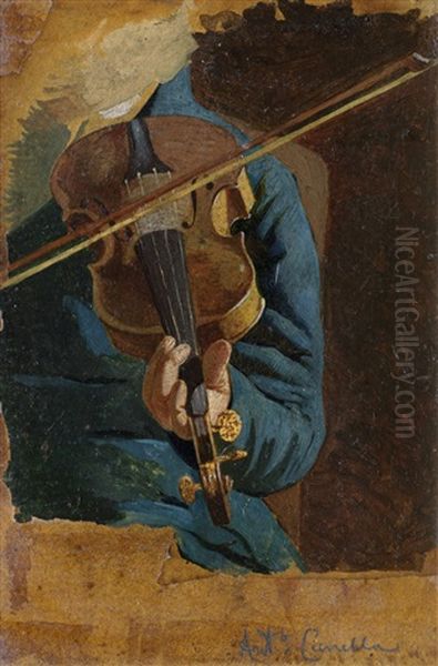 Studie Eines Violinenspielers Oil Painting by Antonio Canella