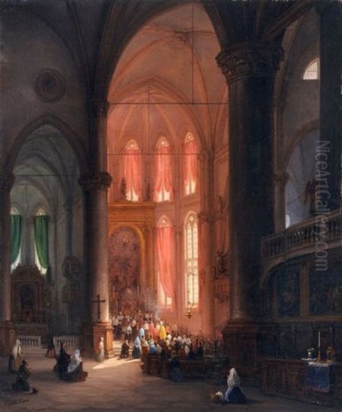 Blick In Den Chor Der Frari-kirche In Venedig Oil Painting by Carlo Canella