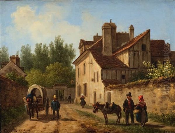 Scorcio Di Paese Oil Painting by Giuseppe V. Canella