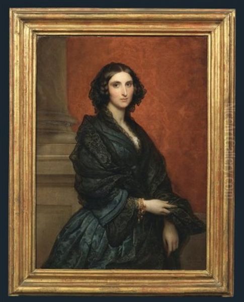 Portrait D'adelaide De La Rochefoucauld Oil Painting by Giovanni Battista Canevari