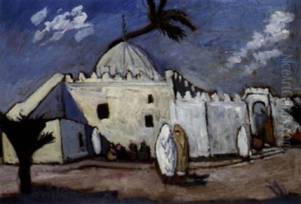 La Mosquee De Sidi Belhioud, Maroc Oil Painting by Jules Marie Canneel