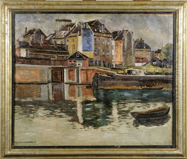 Quai A Bruxelles Oil Painting by Marcel Canneel