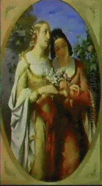 L'amour Sacre Et L'amour Profane Oil Painting by Theodore Canneel