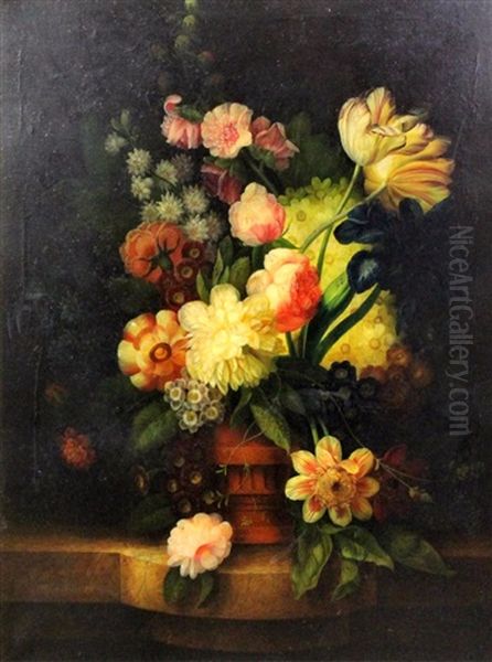 Still Life With Vase Of Flowers Oil Painting by Niccolo Cannicci