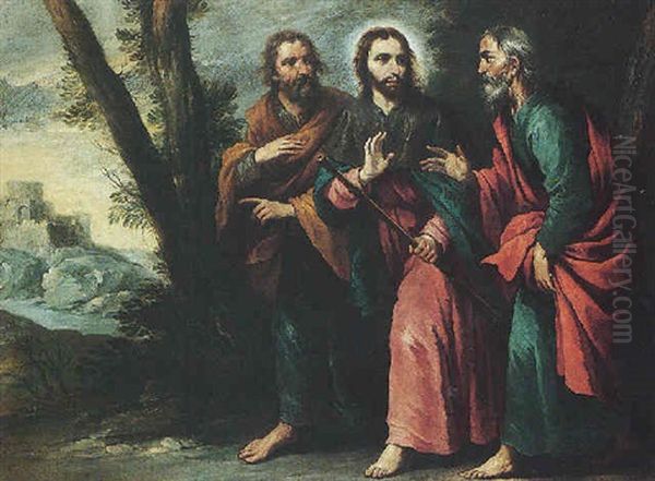 Christ On The Road To Emmaus Oil Painting by Alonso Cano