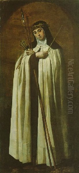 Saint Catherine Of Siena Oil Painting by Alonso Cano