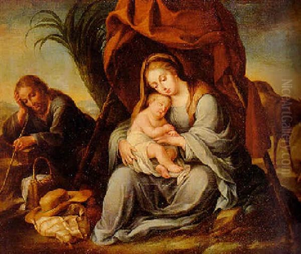 The Rest On The Flight Into Egypt Oil Painting by Alonso Cano