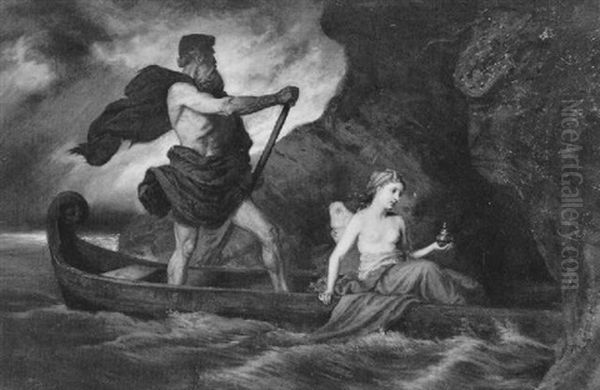 Charon Und Persephone Auf Der Fahrt In Die Unterwelt by Hans Canon