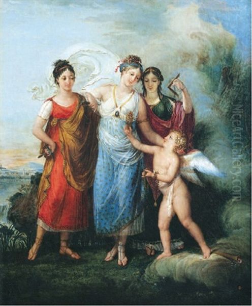 Les Souhaites De La Bone Annee Oil Painting by Antonio Canova