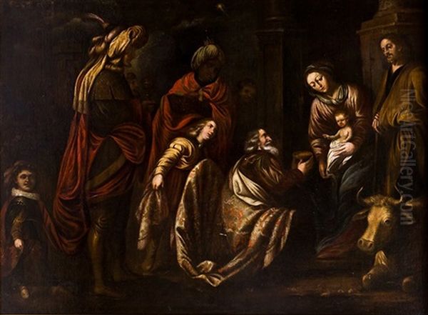 La Adoracion De Los Reyes Oil Painting by Antonio Canovas Del Castillo Y Vallejo