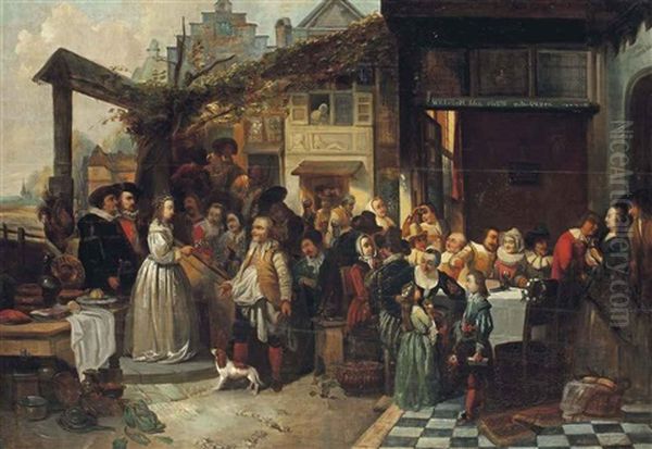 A Welcome For The Newlyweds Oil Painting by Johannes Antonius Canta