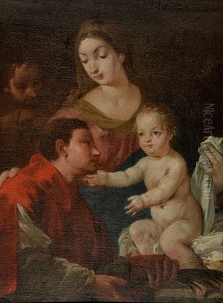 The Holy Family Oil Painting by Simone Cantarini