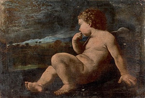 Putto Dans Un Paysage Oil Painting by Simone Cantarini