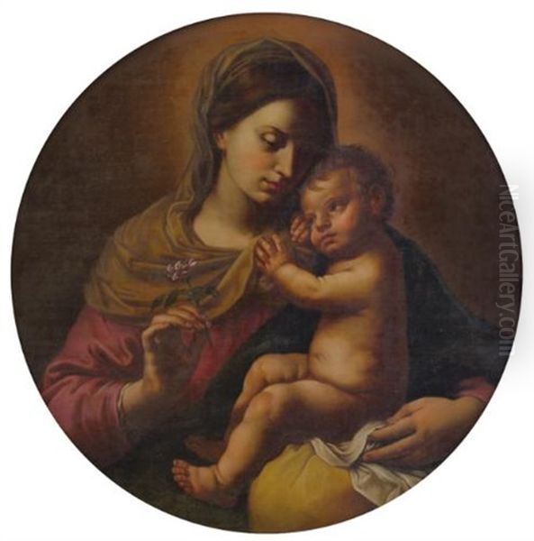 Madonna And Child Oil Painting by Simone Cantarini