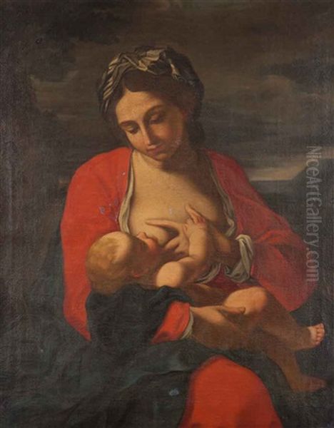 Madonna Col Bambino Oil Painting by Simone Cantarini