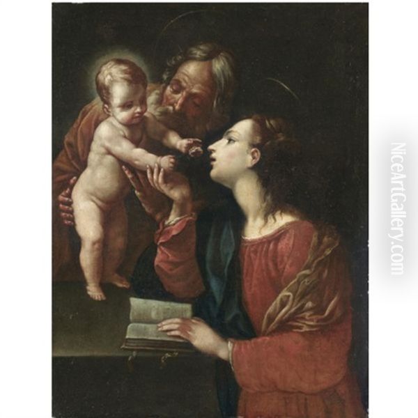 The Holy Family Oil Painting by Simone Cantarini