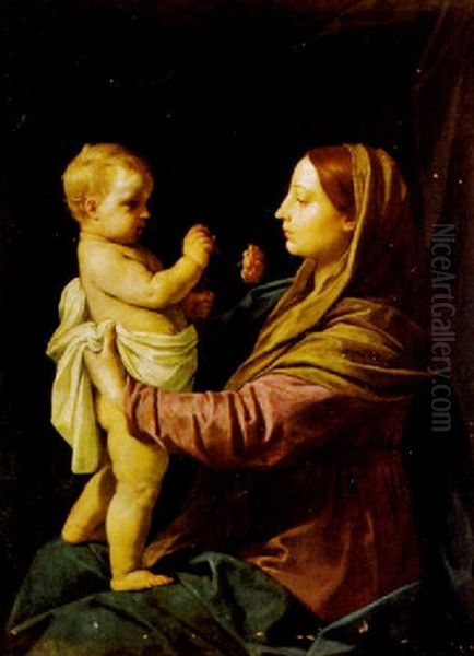 Madonna Con Bambino Oil Painting by Simone Cantarini