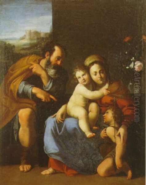 La Sainte Famille Oil Painting by Simone Cantarini