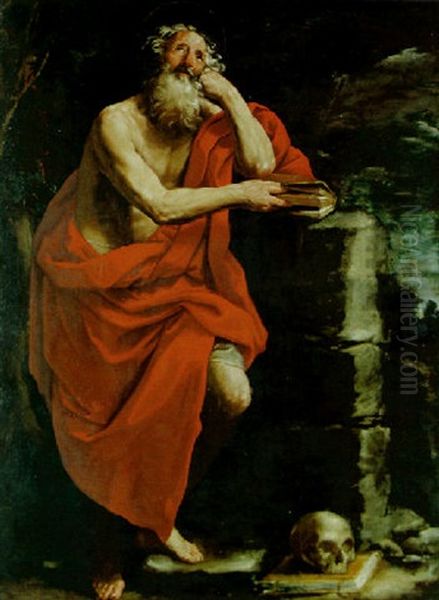 The Penitent Saint Jerome Oil Painting by Simone Cantarini