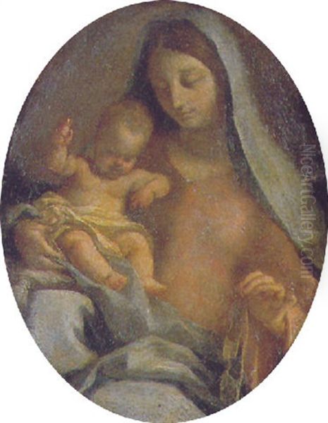 The Madonna And Child Oil Painting by Simone Cantarini