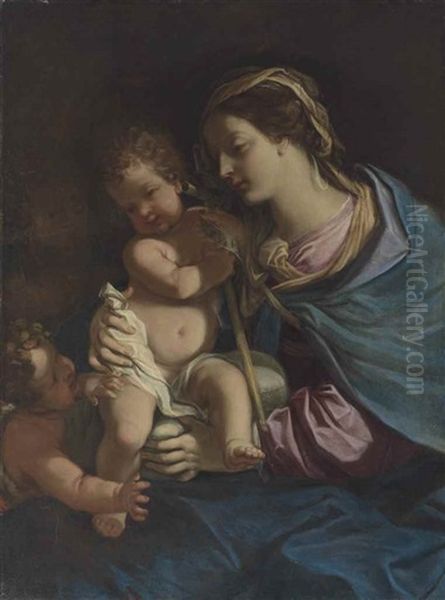 The Madonna And Child With The Infant Saint John The Baptist Oil Painting by Domenico Maria Canuti