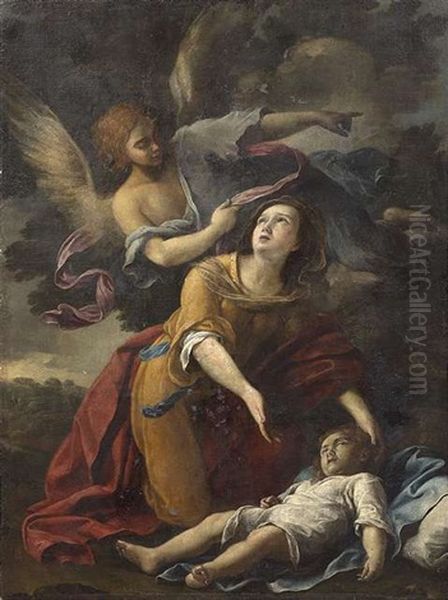 Der Engel Erscheint Hagar by Domenico Maria Canuti