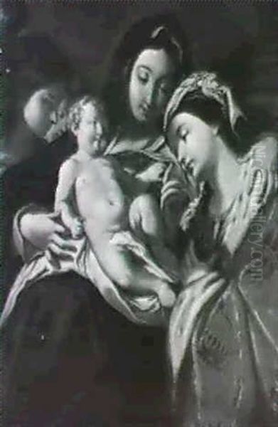 Lo Sposalizio Misttico Di S. Caterina D'alessandria Oil Painting by Domenico Maria Canuti