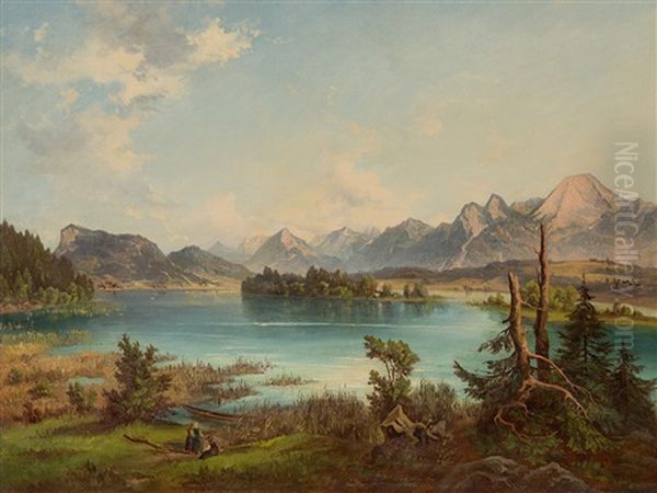 Lake Faak Oil Painting by Jakob Canziani