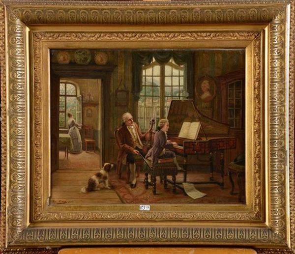 Le Jeune Mozart Au Piano Oil Painting by Constant Aime Marie Cap