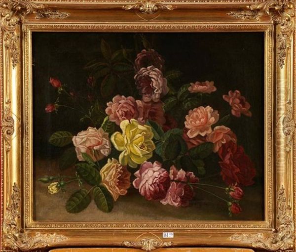 Gerbe De Roses Oil Painting by Jean Capeinick