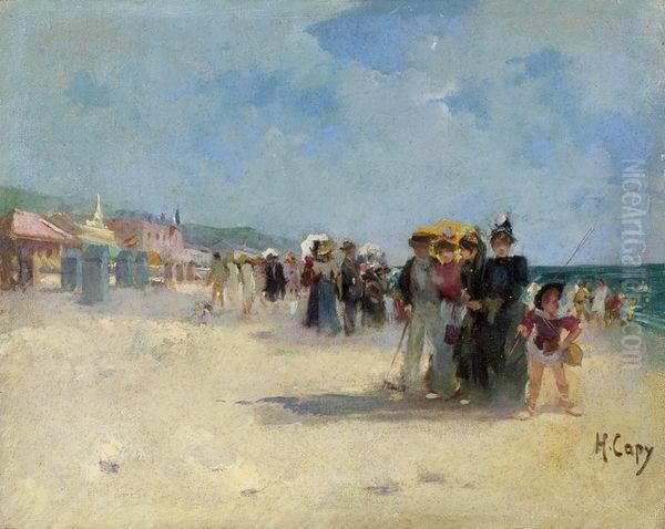 Sur La Plage Oil Painting by Marcel Amable Capy