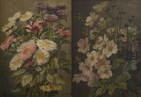 Composition Florale (+ Another; 2 Works) Oil Painting by Jean Capeinick