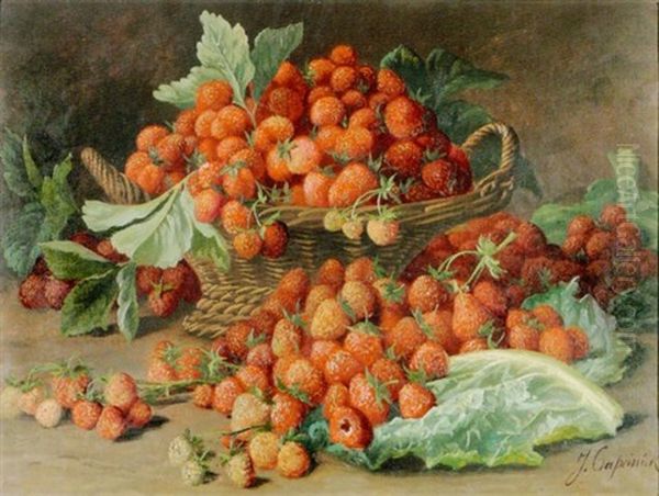 Stillleben Mit Erdbeeren Oil Painting by Jean Capeinick