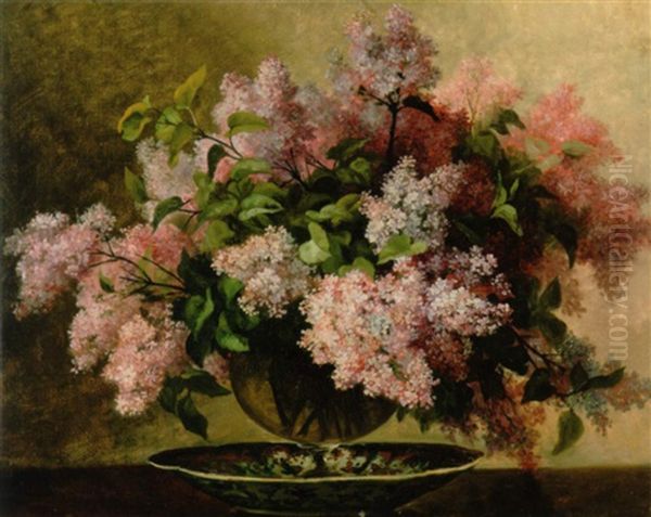 Lilacs Oil Painting by Jean Capeinick