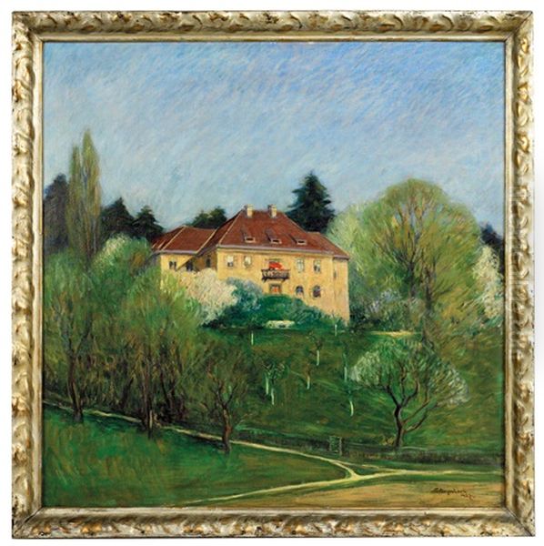 Schloss Zigguln In Klagenfurt Oil Painting by Fritz Capelari