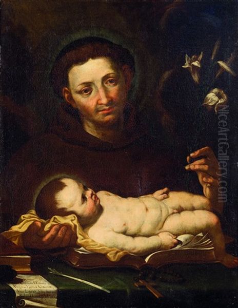 Sant'antonio E Il Bambino Oil Painting by Francesco Capella