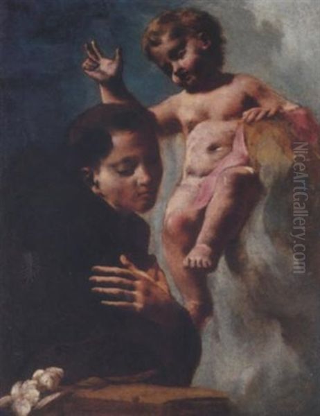 The Ecstasy Of Saint Anthony Of Padua Oil Painting by Francesco Capella